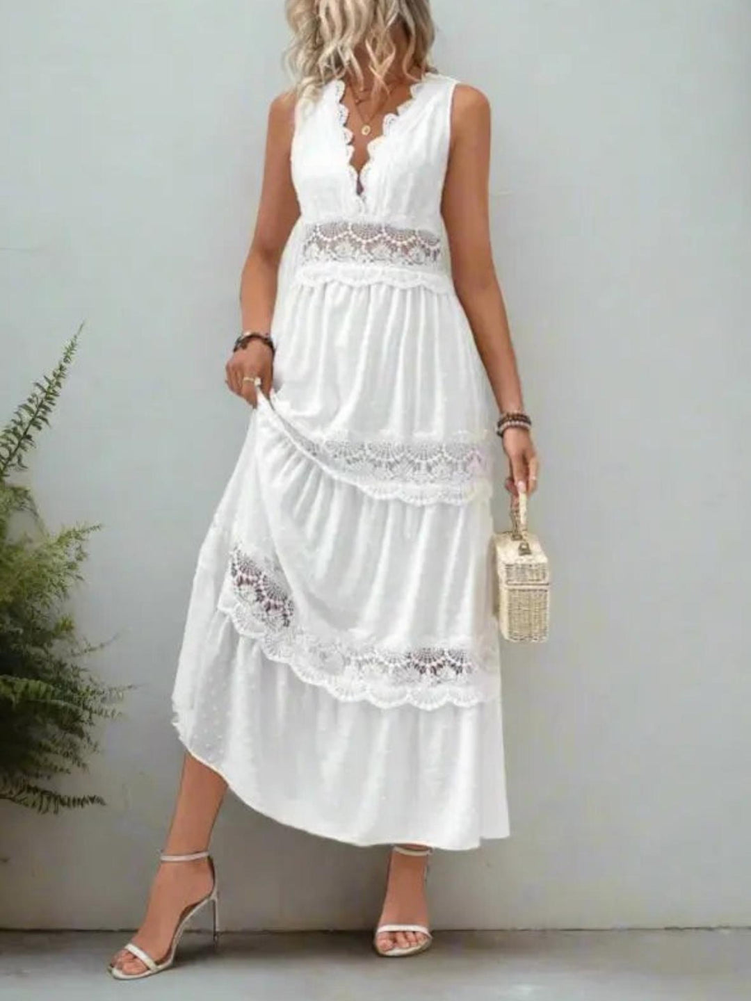 Lace Maxi Dress-Lunova Fashion
