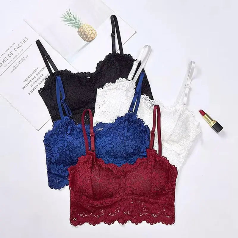 Woman wearing Lace Tank Top Bralette with lace | Lunova