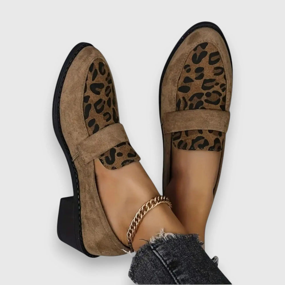 Leopard Print Loafers-Lunova Fashion