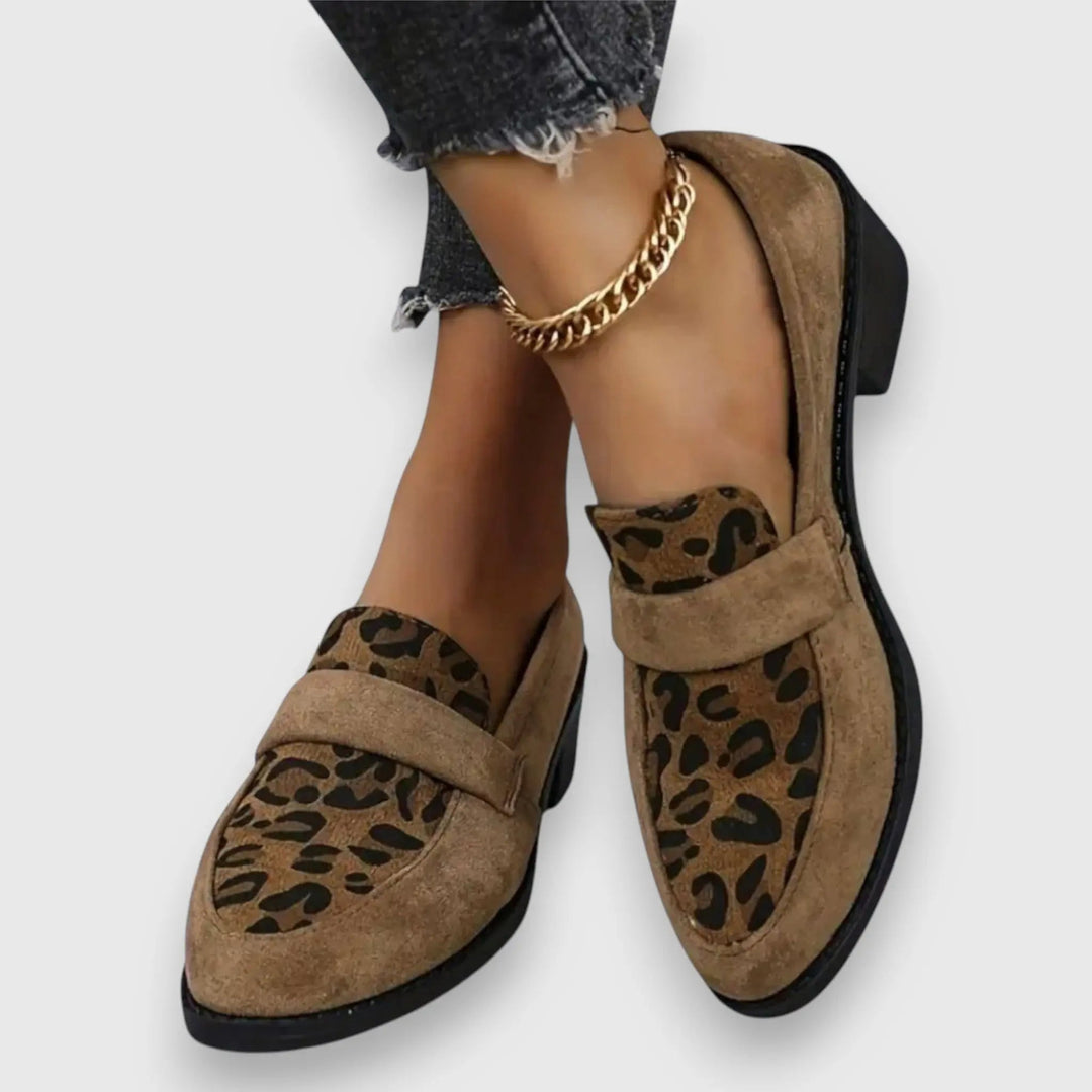 Leopard Print Loafers-Lunova Fashion