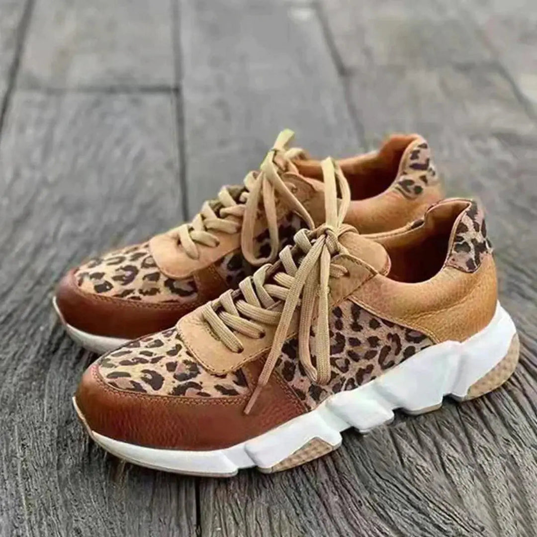 Leopard Print Trainers with lace, lace-up | Lunova