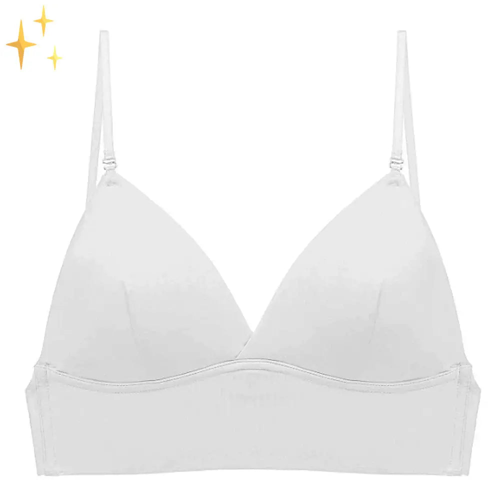 Woman wearing White Low-Back Bra | Lunova