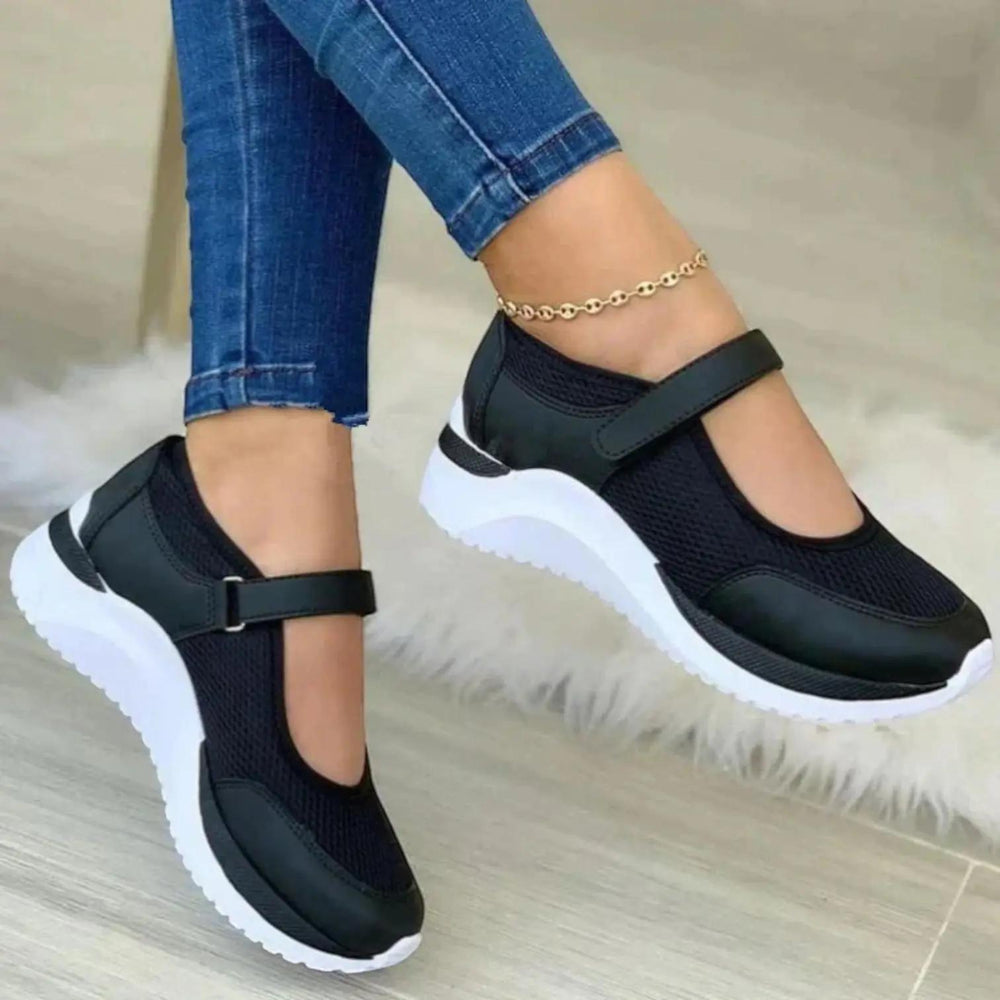 Black Mary Jane Trainers with cushioned | Lunova