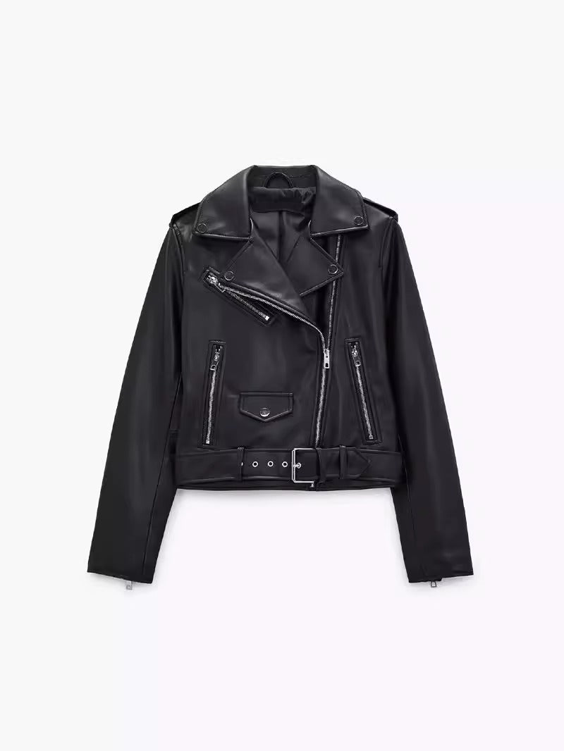 Motorcycle Style PU Leather Jacket