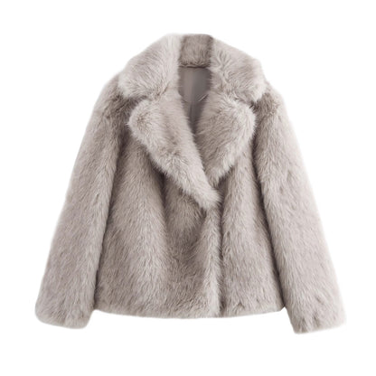 Long-Sleeved faux fur effect Jacket