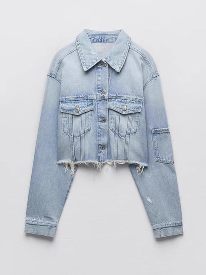 Virale Cropped Denim Jacket