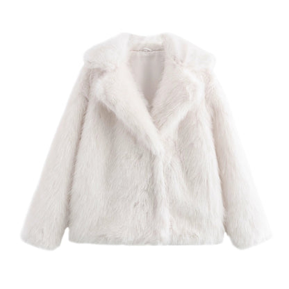 Long-Sleeved faux fur effect Jacket