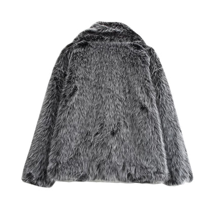 Long-Sleeved faux fur effect Jacket