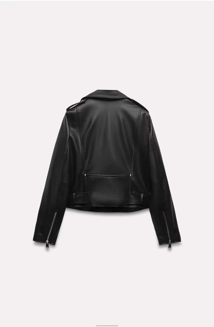 Motorcycle Style PU Leather Jacket