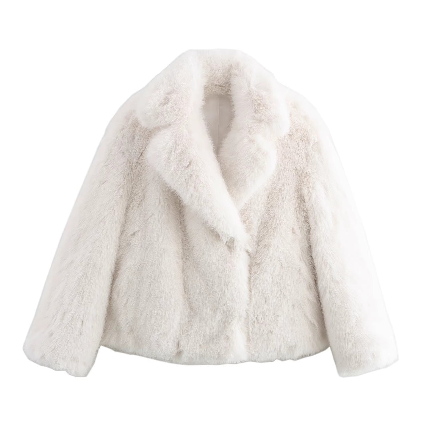 Long-Sleeved faux fur effect Jacket