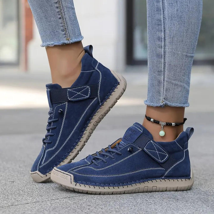 Dark Blue Flex Lace-Up Trainers | Lunova