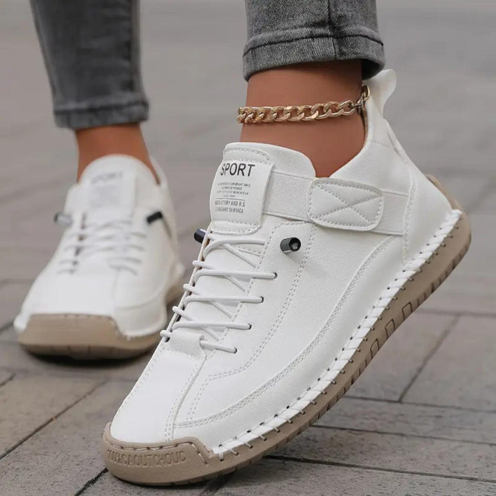 White Flex Lace-Up Trainers | Lunova