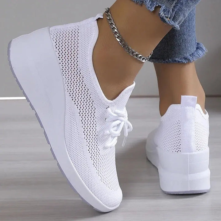 White Easy-Wear Slip-On Trainers | Lunova
