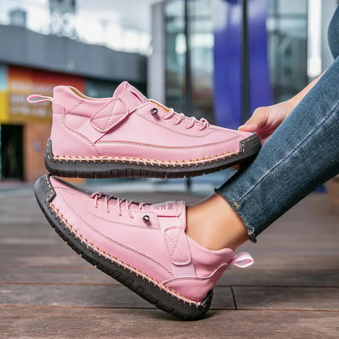 Pink Flex Lace-Up Trainers | Lunova