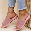 Pink Padded Wedge Slides | Lunova