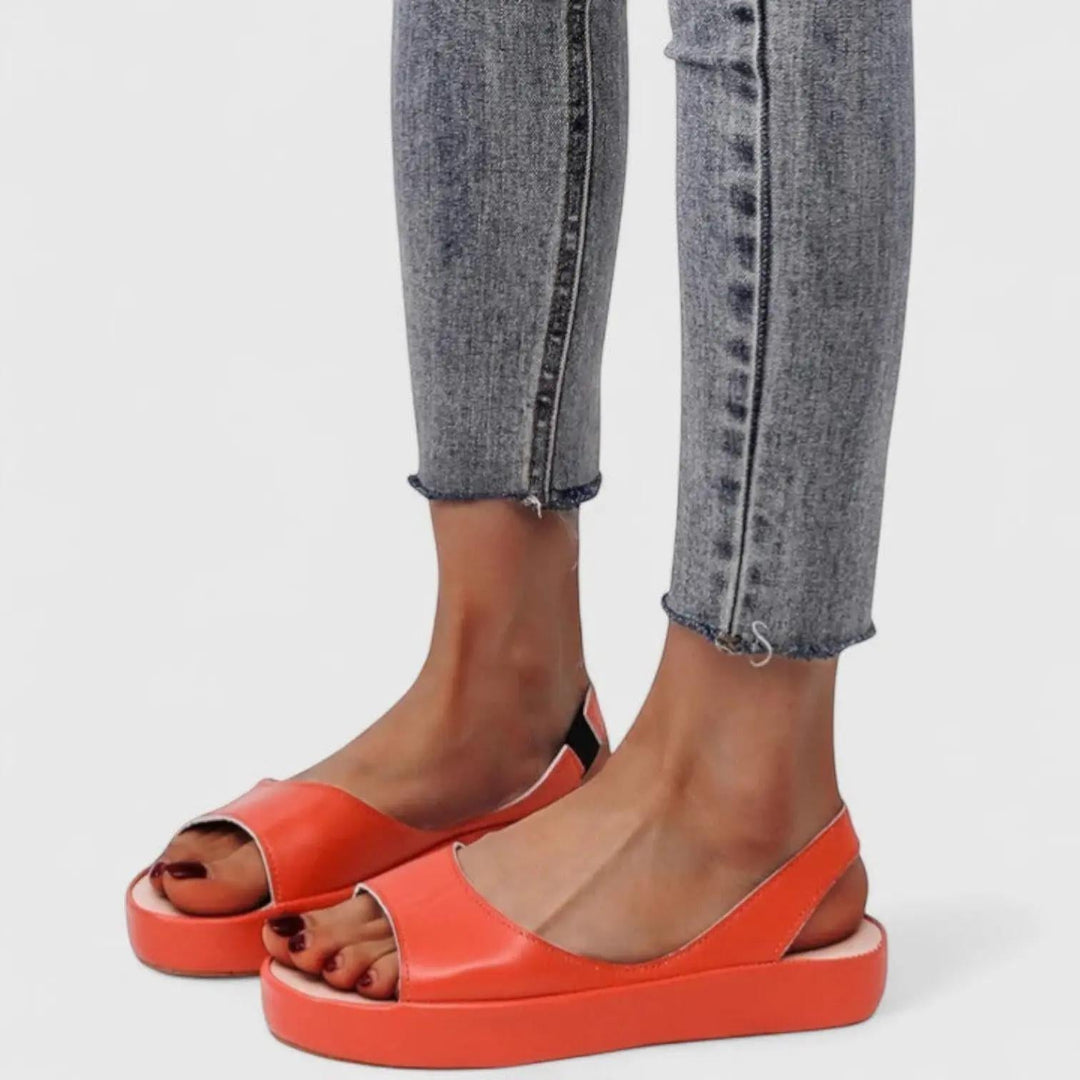 Peep-toe Wedge Sandals with cushioned | Lunova