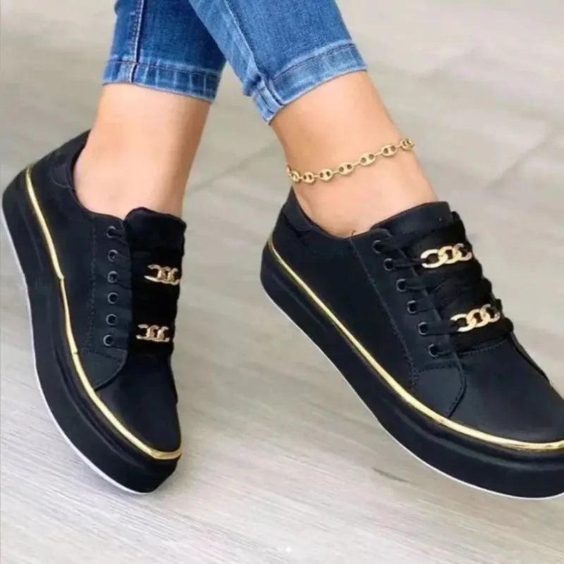 White Platform Trainers with lace, platform | Lunova