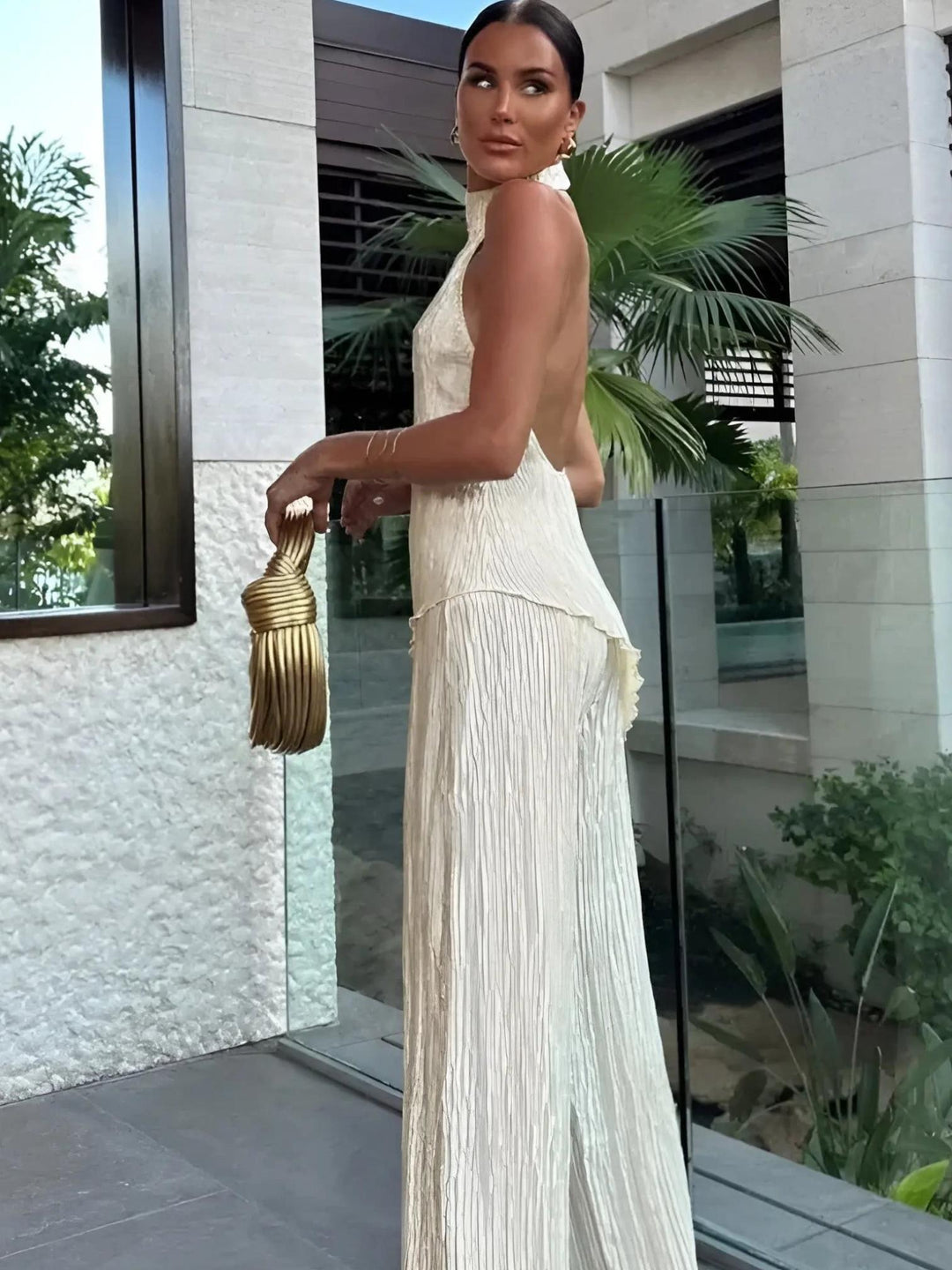 Pleated Two-Piece Set-Lunova Fashion