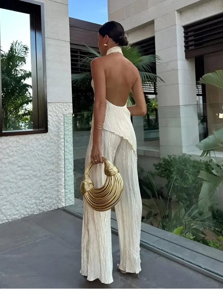 Pleated Two-Piece Set-Lunova Fashion