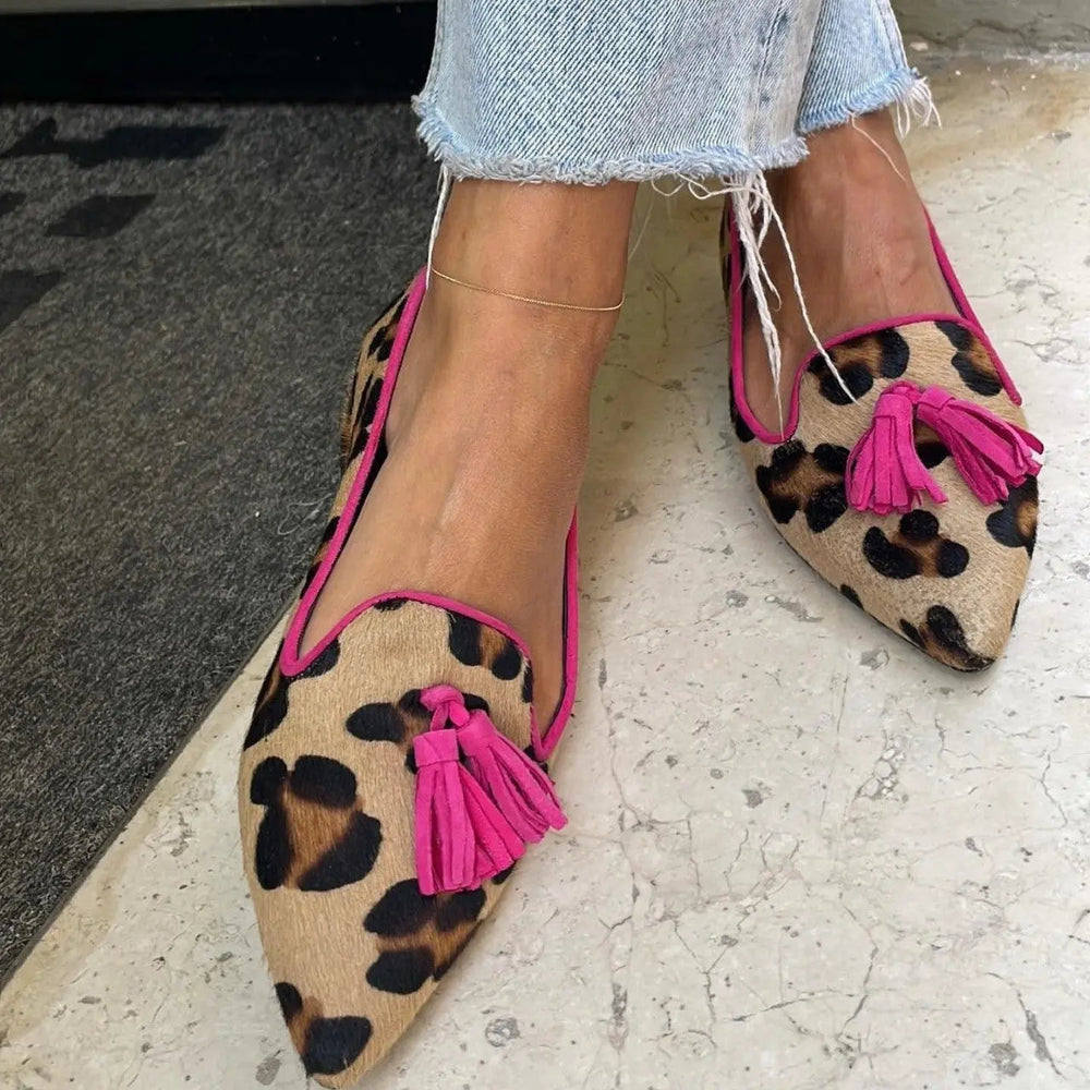 Pointed-toe Tassel Loafers-Lunova Fashion