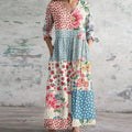 Woman wearing Printed Maxi Dress with relaxed, floral print | Lunova