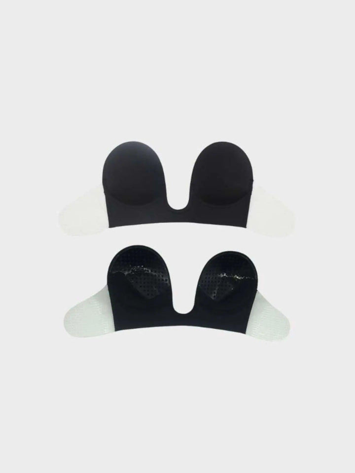 Woman wearing Black Push-Up Plunge Bra | Lunova