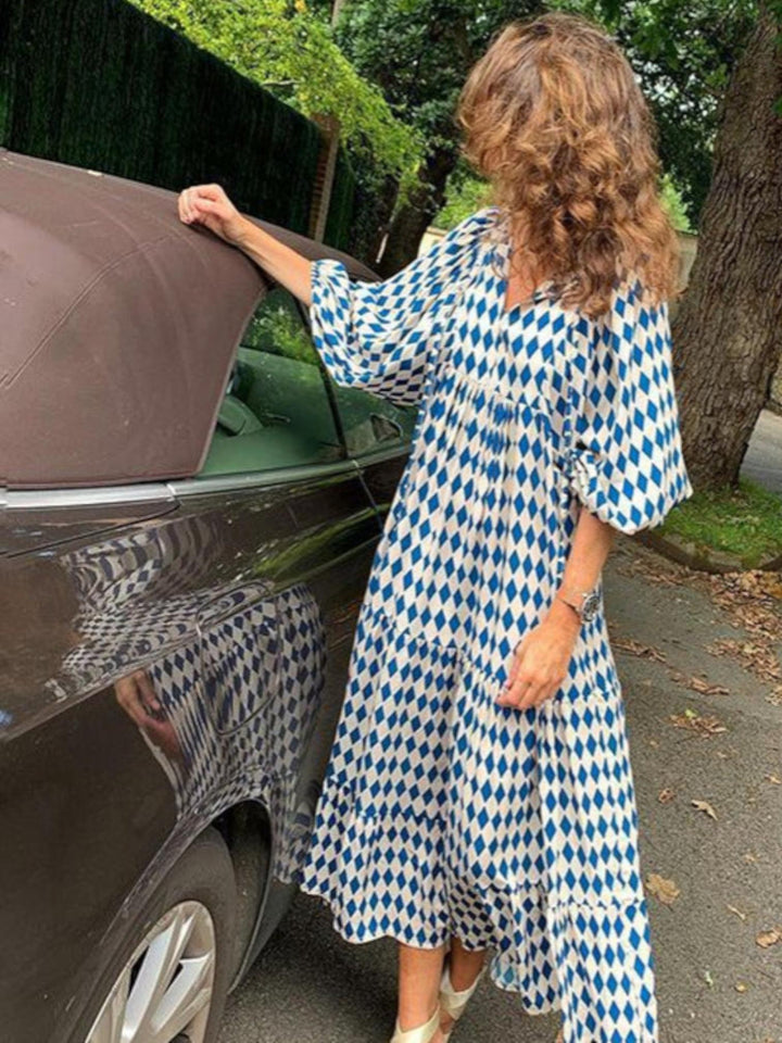 Retro Maxi Dress-Lunova Fashion