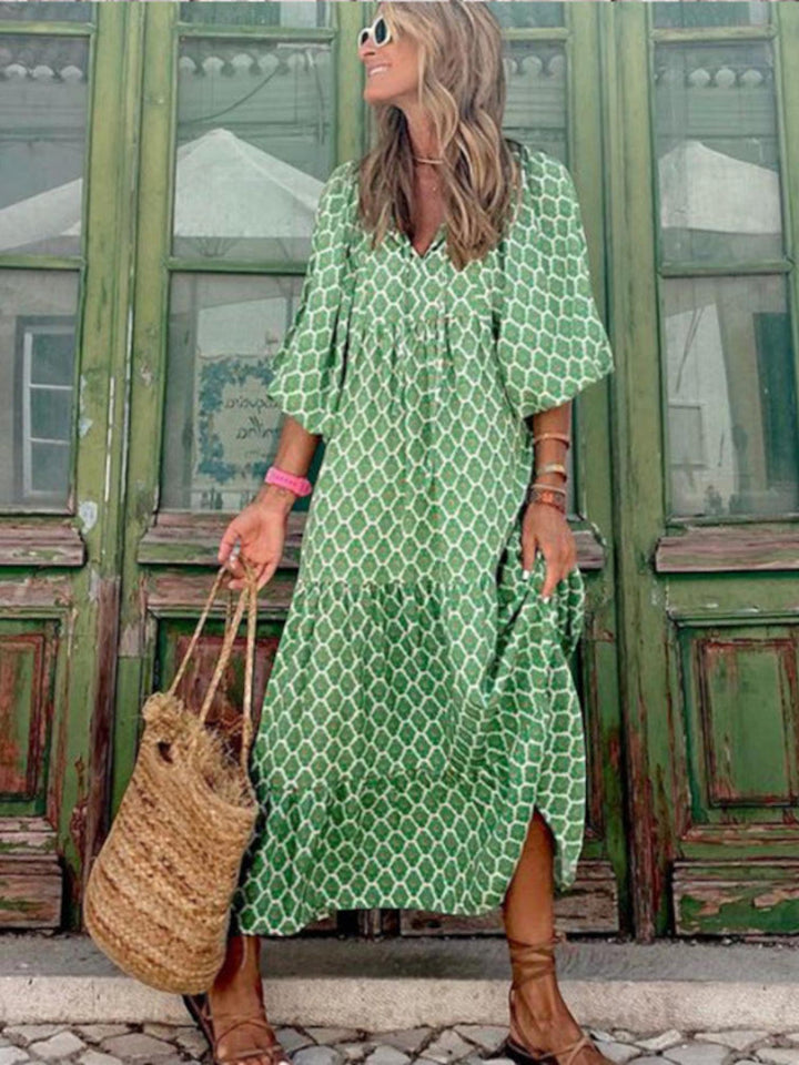 Retro Maxi Dress-Lunova Fashion