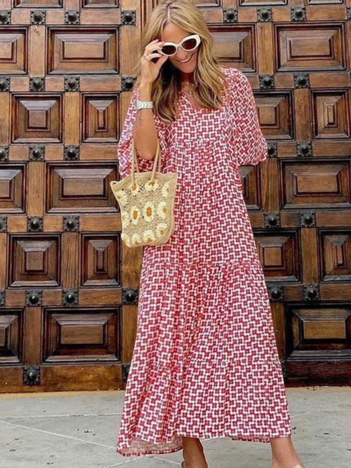 Retro Maxi Dress-Lunova Fashion