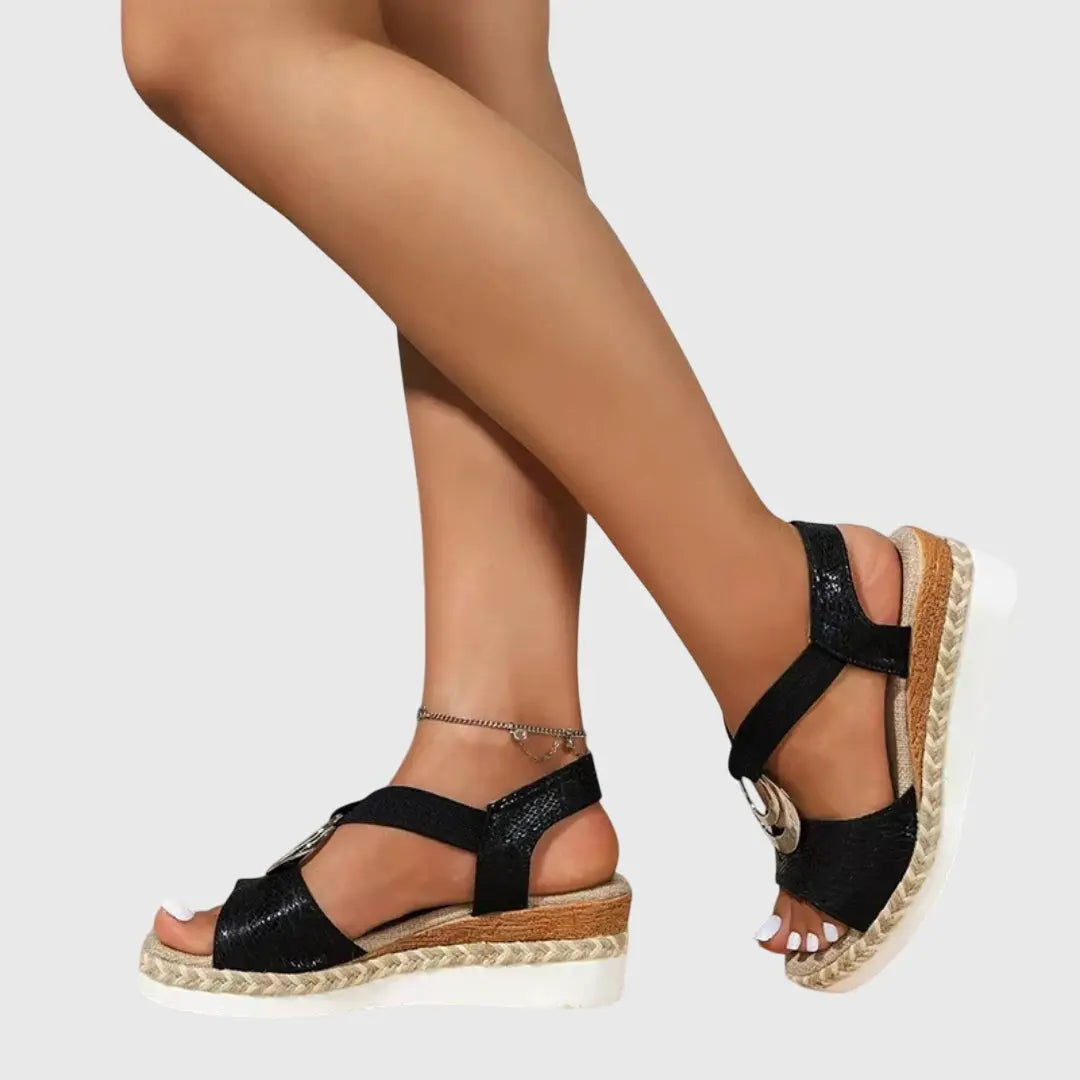 Ring Wedge Sandals with cushioned, view 3