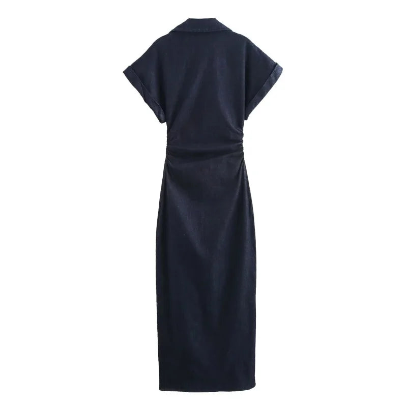 Women's Denim Midi Dress