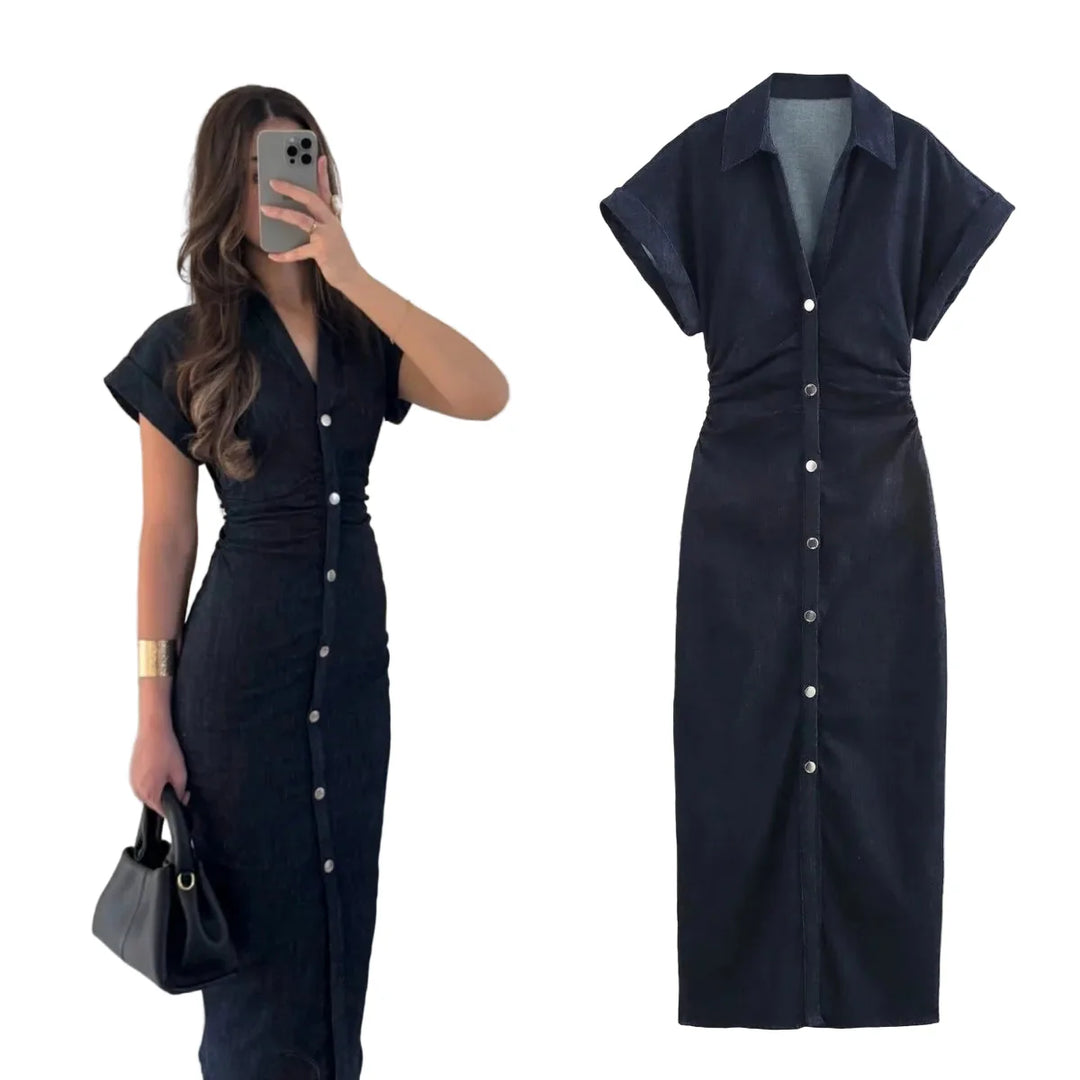 Women's Denim Midi Dress