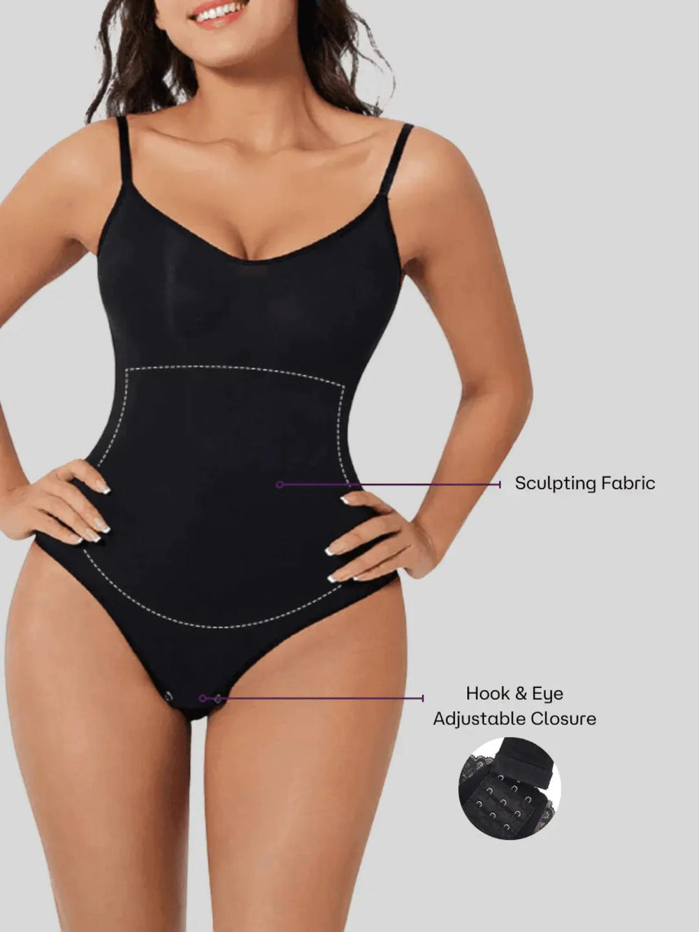 Woman wearing Seamless Shaping Bodysuit — view 2 | Lunova