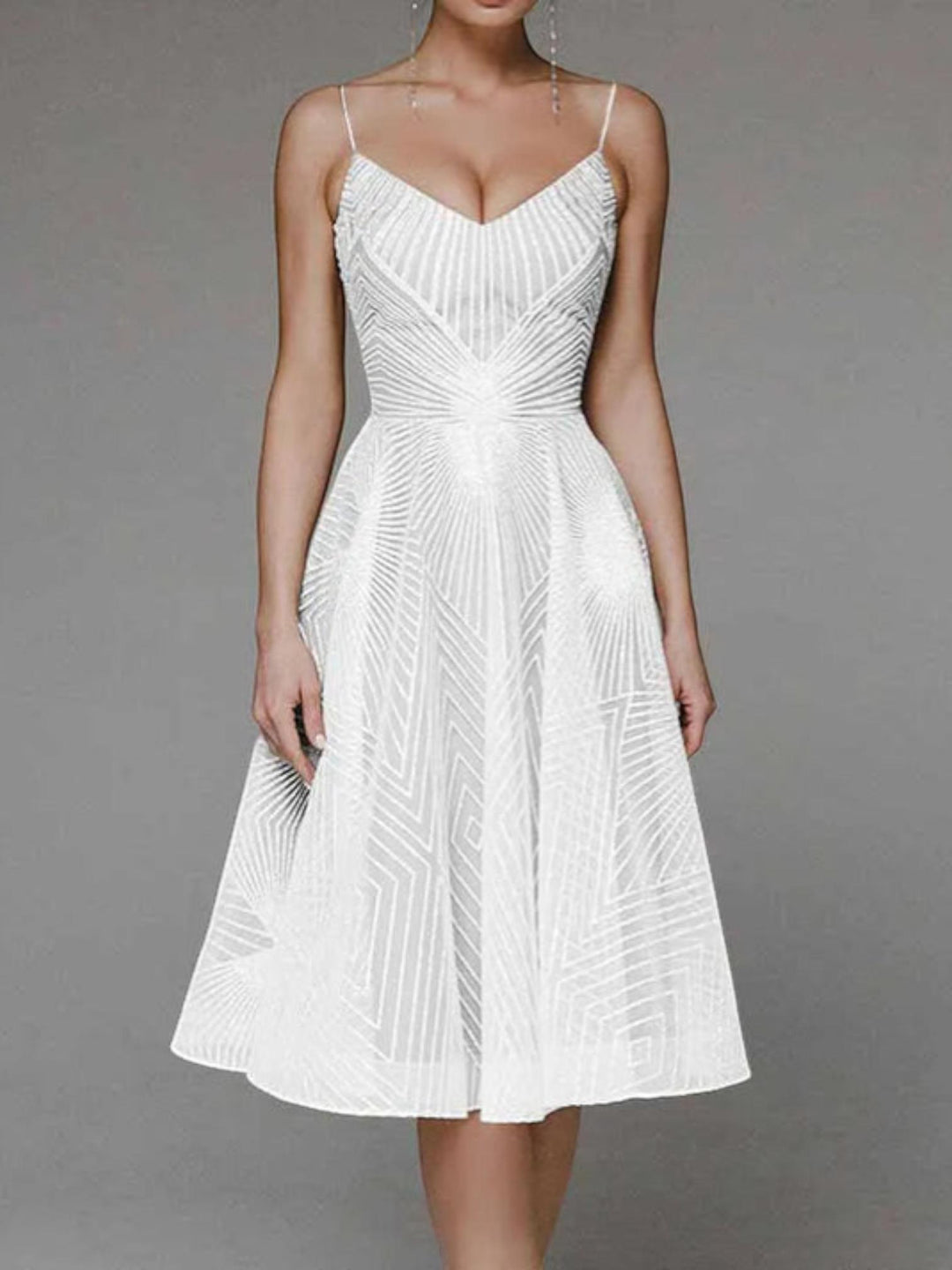 Sequin A-Line Midi Dress-Lunova Fashion