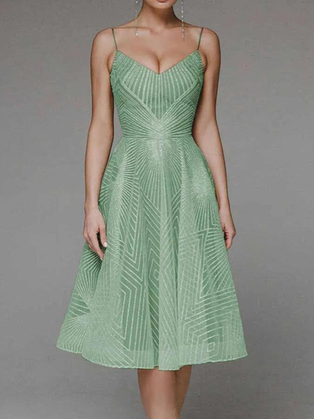 Sequin A-Line Midi Dress-Lunova Fashion