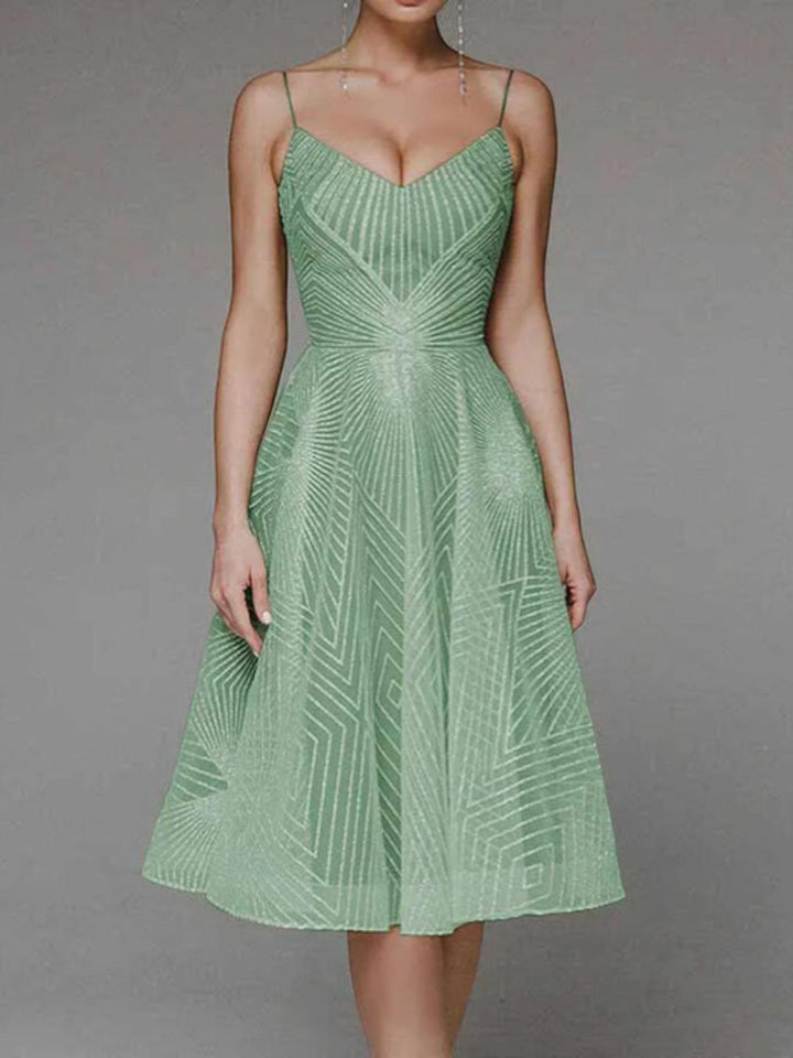 Sequin A-Line Midi Dress-Lunova Fashion