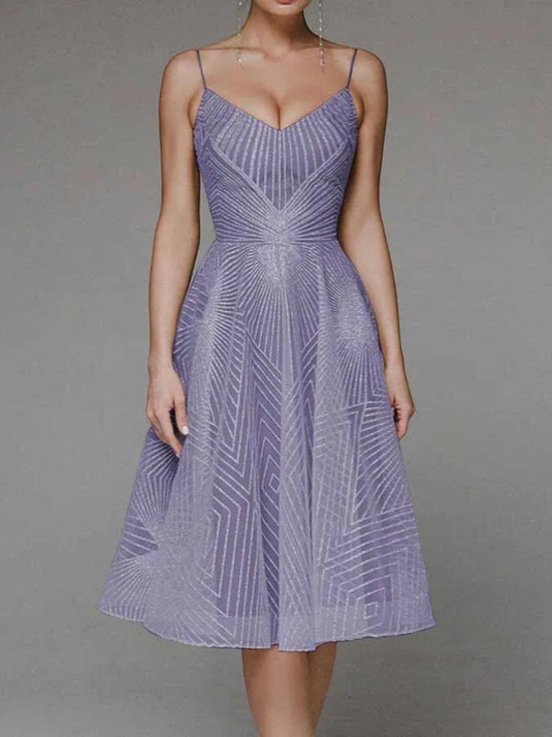 Sequin A-Line Midi Dress-Lunova Fashion