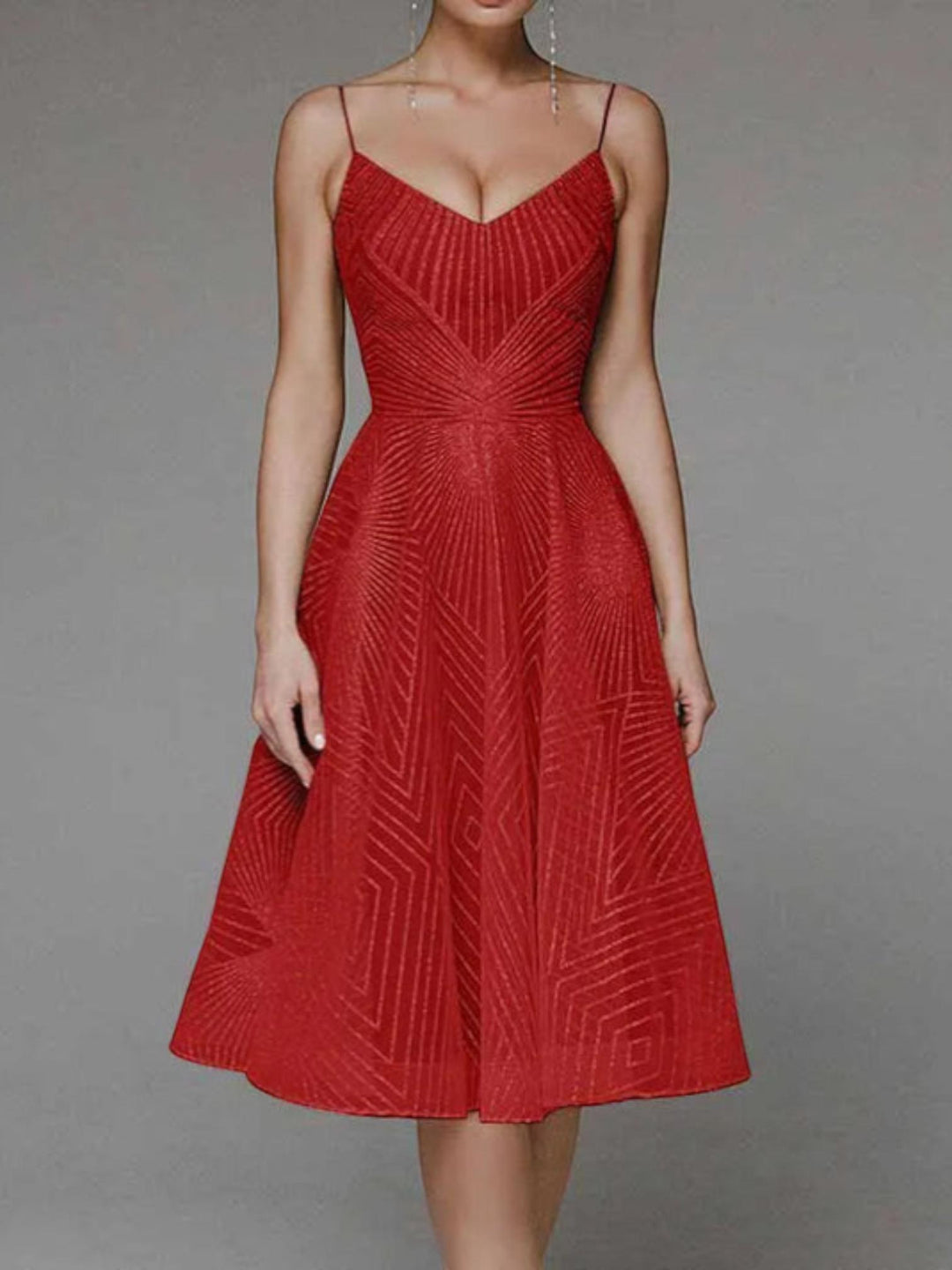 Sequin A-Line Midi Dress-Lunova Fashion