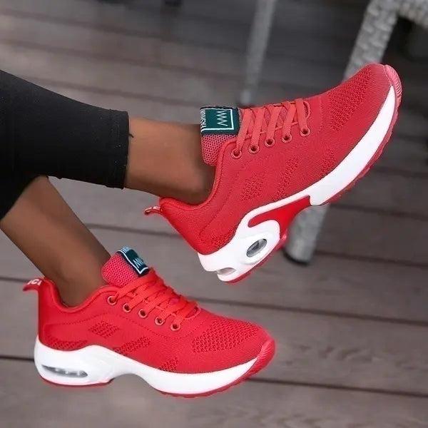 Red Sportive Trainers with lace, lace-up | Lunova