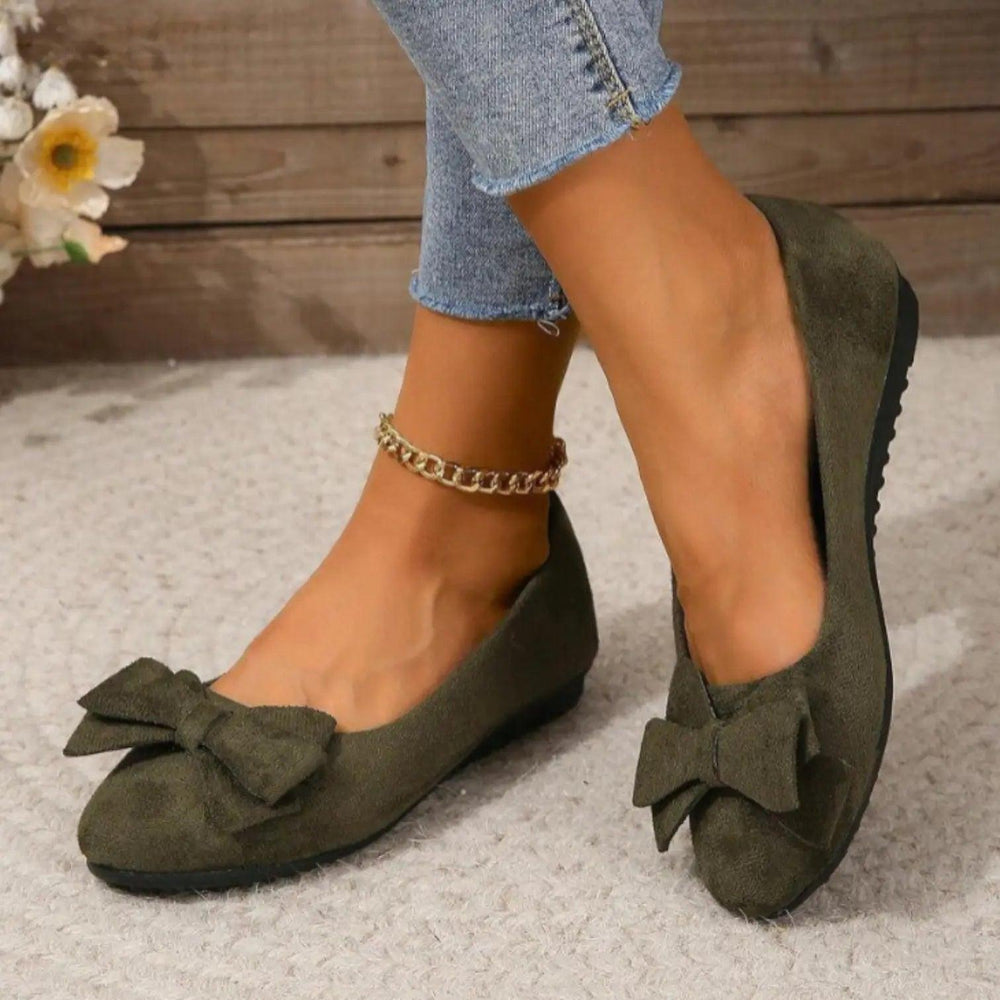 Suede Ballet Flats-Lunova Fashion