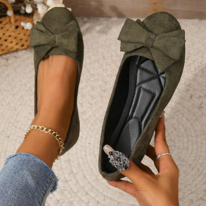 Red Suede Ballet Flats