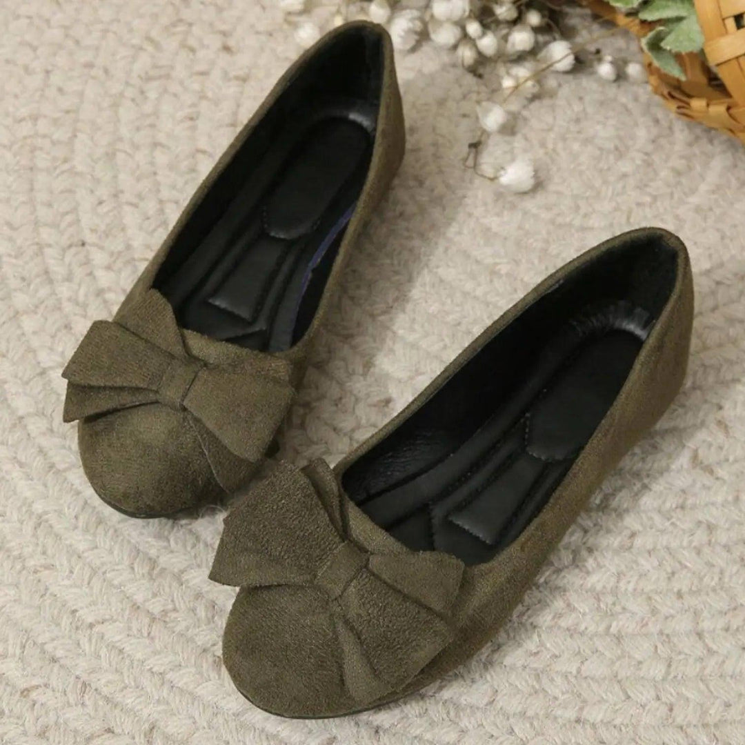 Suede Ballet Flats-Lunova Fashion