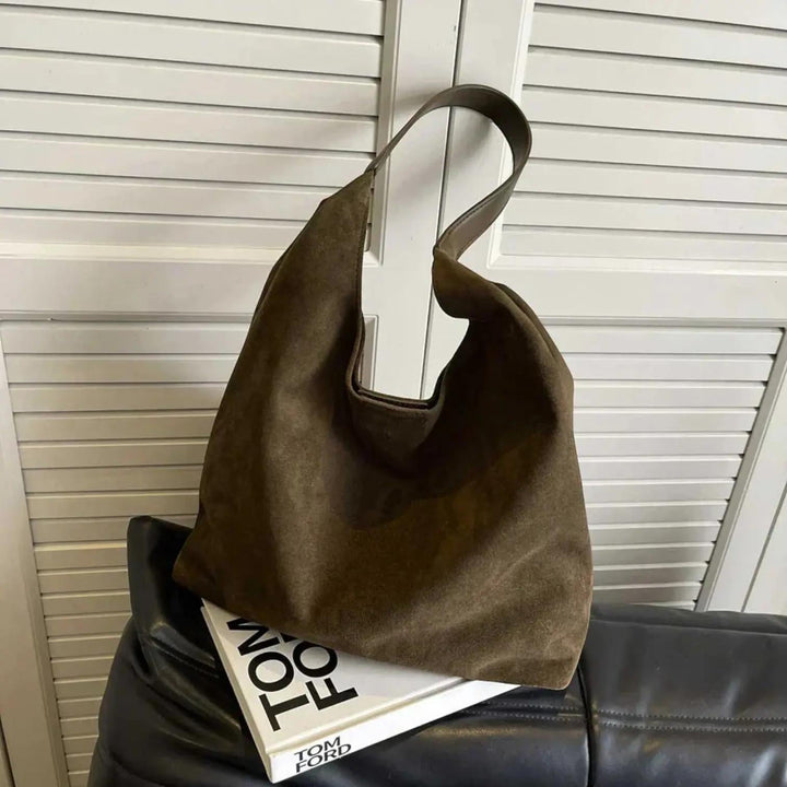 Green Suede Shoulder Bag | Lunova