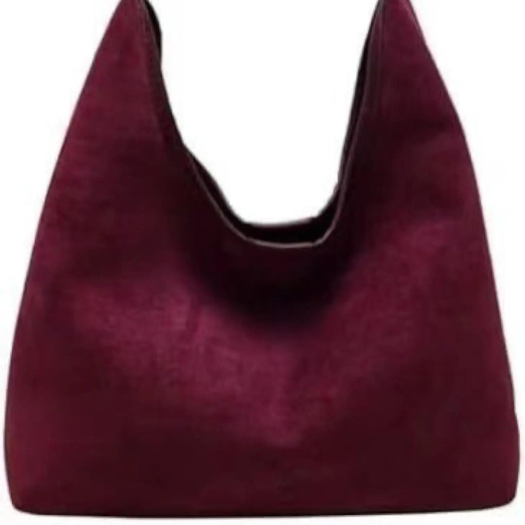 Red Suede Shoulder Bag | Lunova