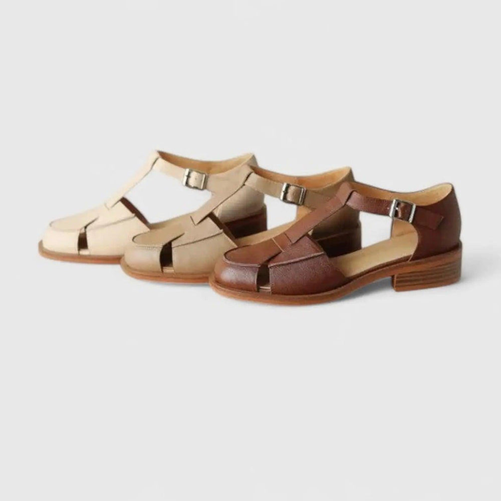 T-Strap Fisherman Sandals with buckle, cushioned — view 2 | Lunova