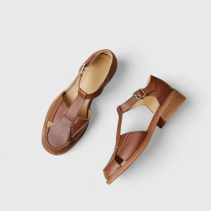 Brown T-Strap Fisherman Sandals