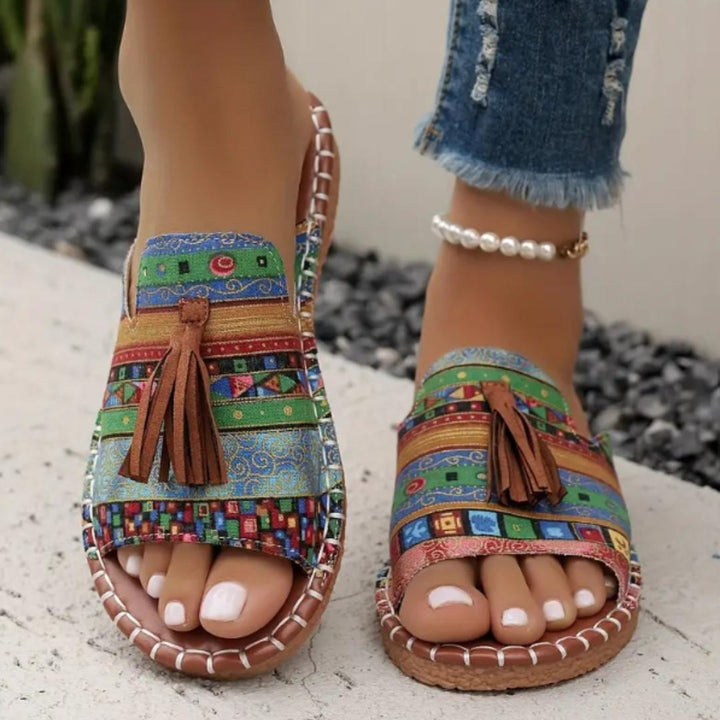Tassel Boho Slides-Lunova Fashion