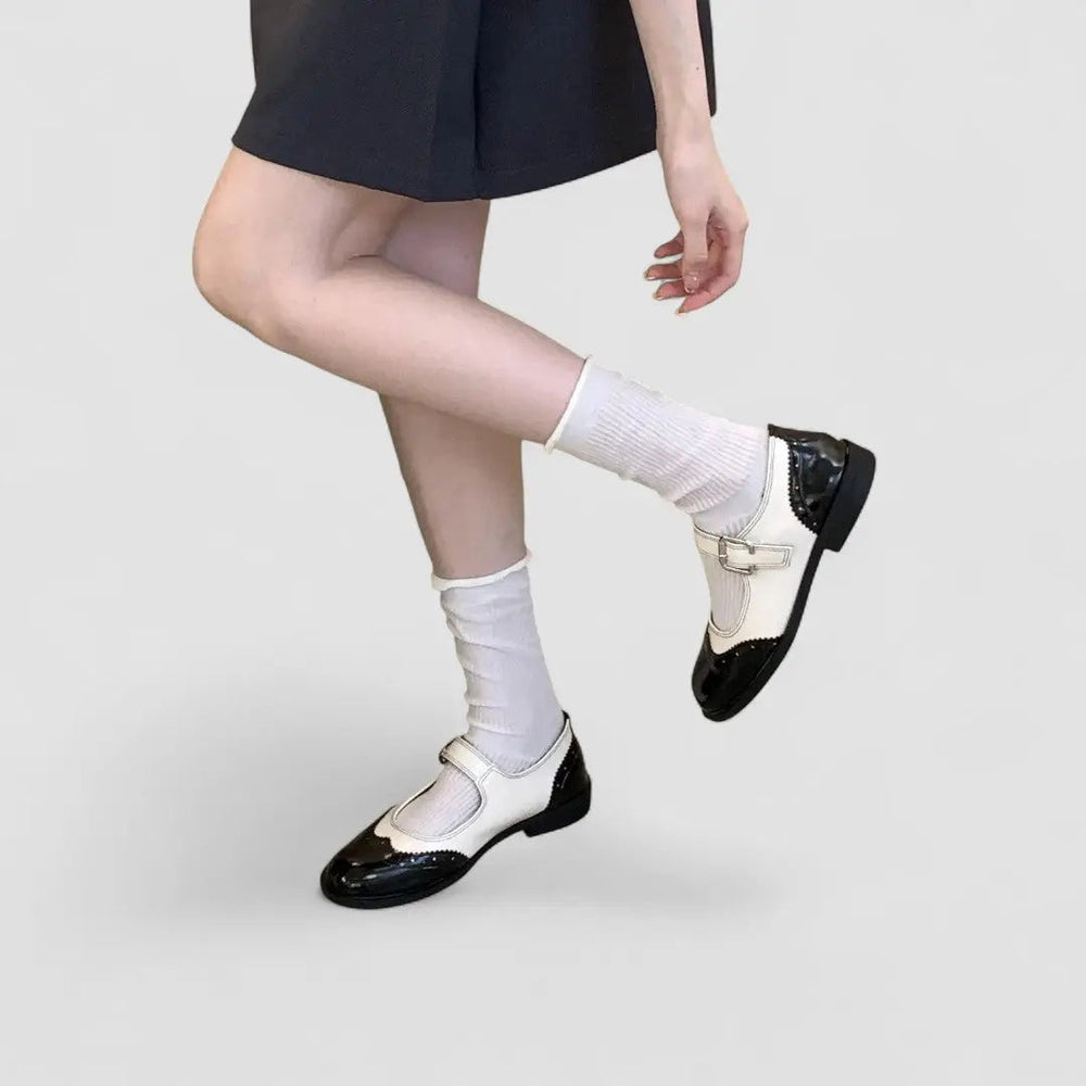 Two-Tone Wingtip Mary Janes — view 2 | Lunova