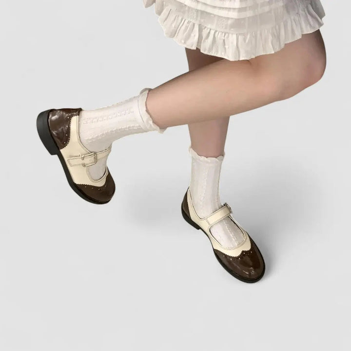 Two-Tone Wingtip Mary Janes, view 3
