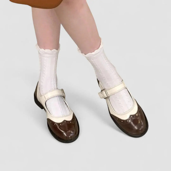 Two-Tone Wingtip Mary Janes, view 4